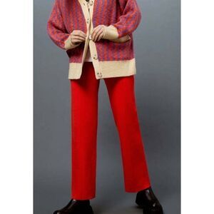 Free People Daydreamer Women's Orange Knit Pants Trousers S Small Pintuck boho